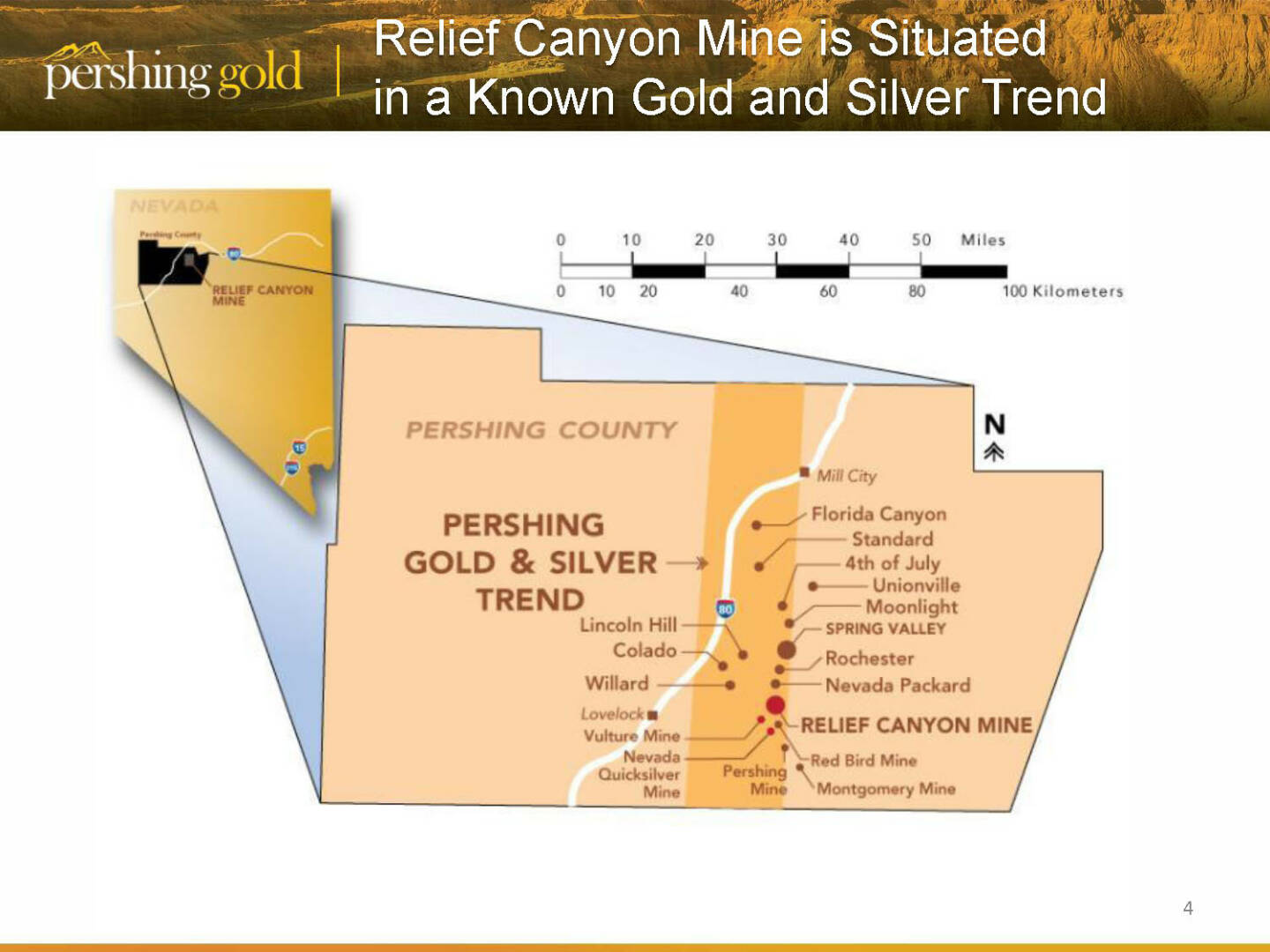 ￼Relief Canyon Mine is Situated in a Known Gold and Silver Trend -￼ Pershing Gold