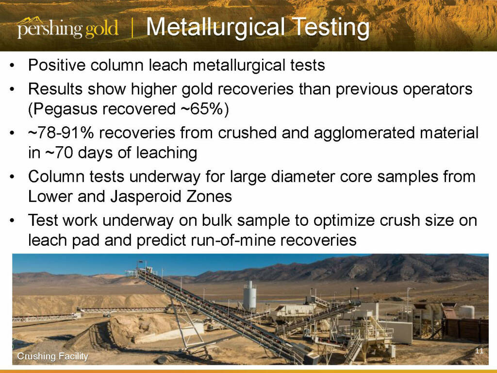 Metallurgical testing - Pershing Gold (26.04.2015) 