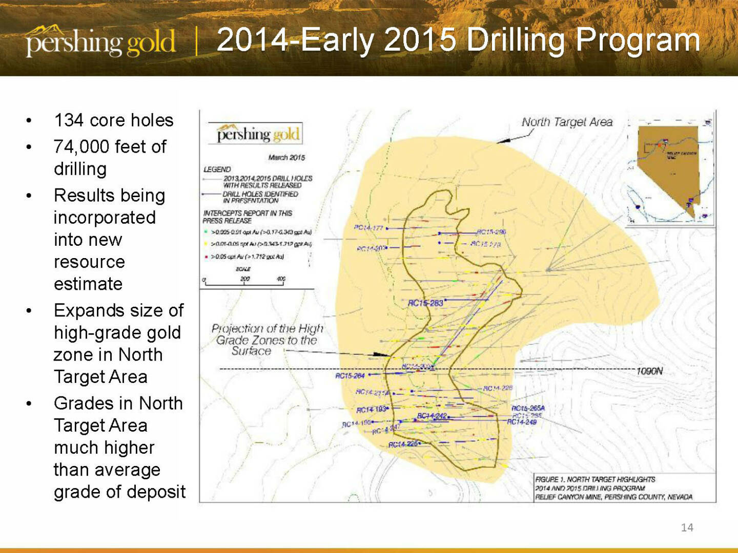 2014-Early 2015 drilling program - Pershing Gold