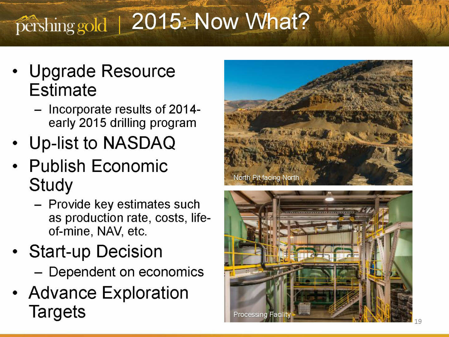 2015: Now what? - Pershing Gold