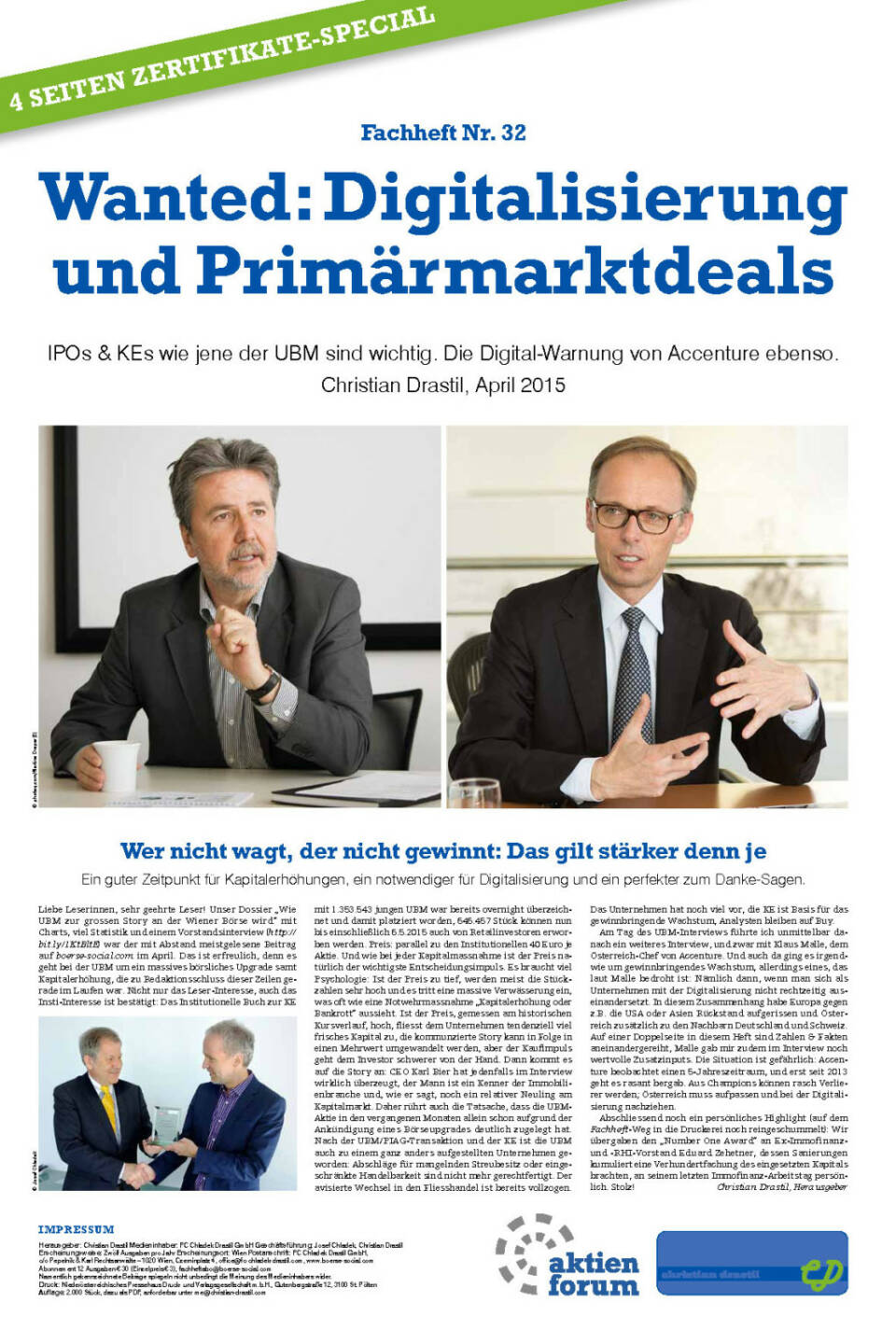 Fachheft 32 - Wanted: Digitalisierung und Primärmarktdeals