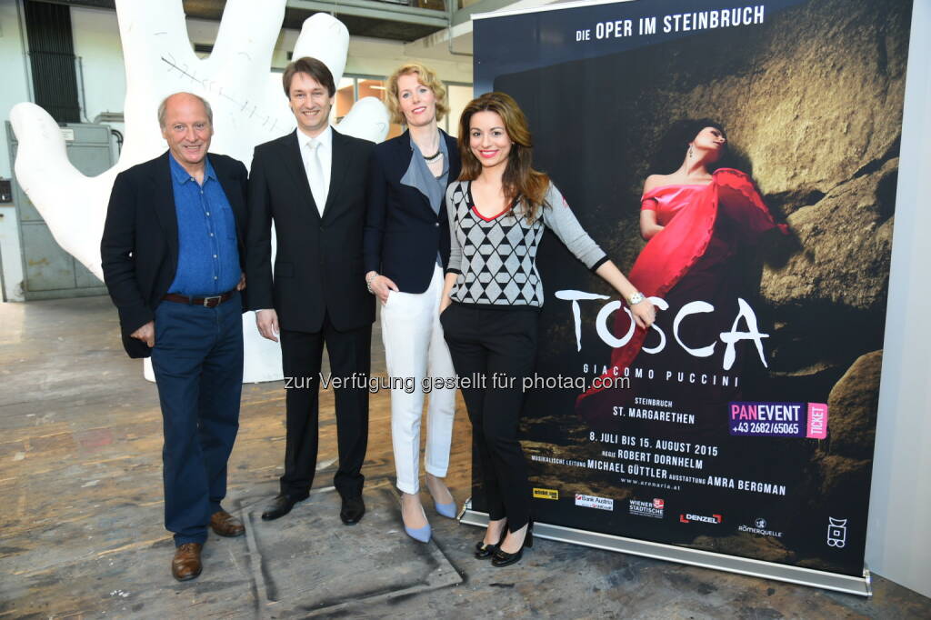 Robert Dornhelm, Michael Güttler, Maren Hofmeister, Amra Bergman: Arenaria GmbH: Vorbereitungen für Tosca-Premiere am 8. Juli in vollem Gange, © Aussendung (07.05.2015) 