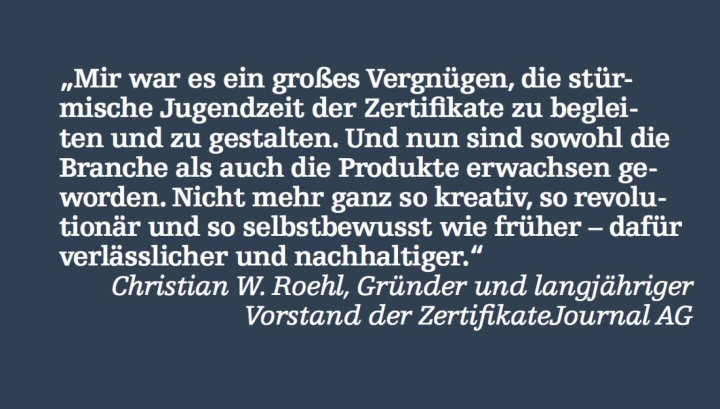 Christian W. Roehl, Vorstand der ZertifikateJournal AG