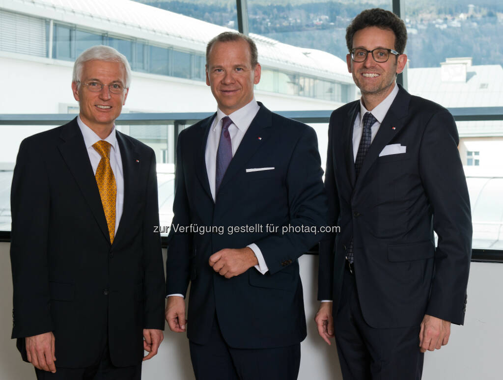 Matthias Moncher, Peter Gaugg und Gerhard Burtscher (v.l.n.r., BTV Vorstände ) - Vertrauen in die BTV steigt weiter (Bild: Martin Vandory), © Aussendung (19.05.2015) 