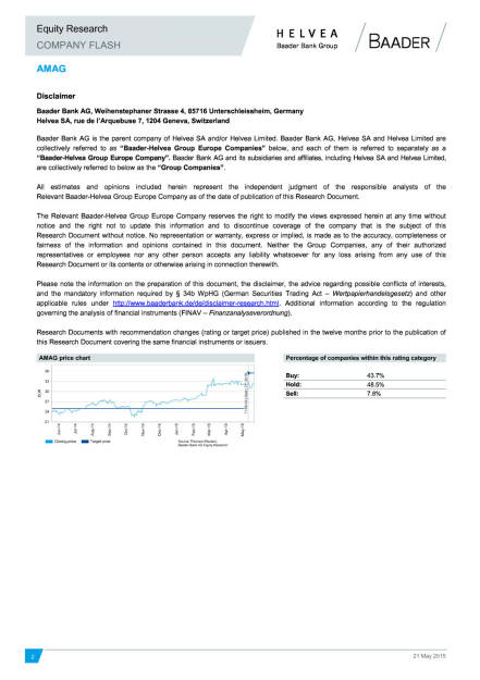 Baader sieht Amag-Guidance gut abgesichert; Ziel 35 Euro, Seite 2/3, komplettes Dokument unter http://boerse-social.com/static/uploads/file_7_baader_research_amag.pdf (22.05.2015) 