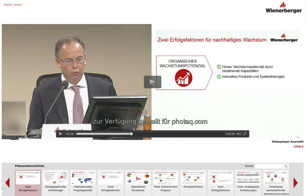 Wienerberger-HV schauen via APA OTS http://webtv.braintrust.at/wienerberger/2015-05-22/, © Aussender (26.05.2015) 