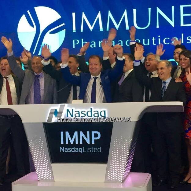 Our ambition for the future is further made possible through our listing on #Nasdaq Dr. Daniel Teper, CEO @ImmunePharma #IgniteYourAmbition  Source: http://facebook.com/NASDAQ (27.05.2015) 