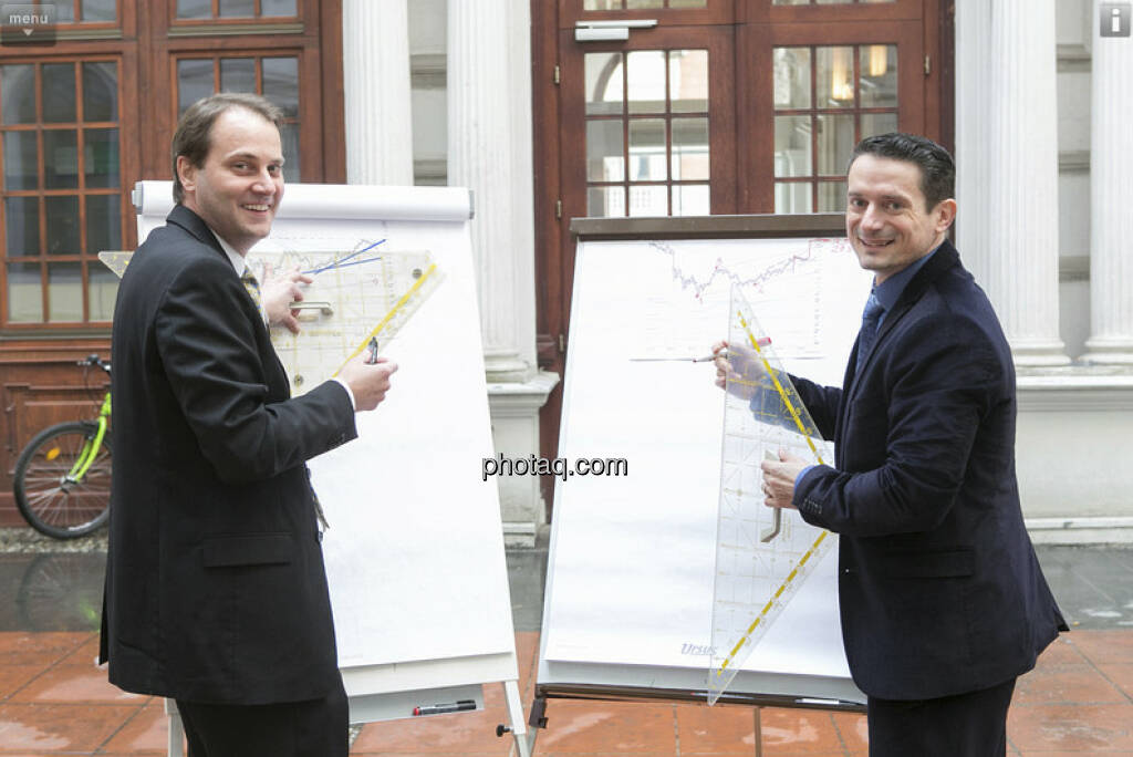 Christoph Schultes (Erste Group) und Robert Schittler (Raiffeisen) - Chartechnik / Research für das Fachheft (c) Martina Draper (01.03.2013) 