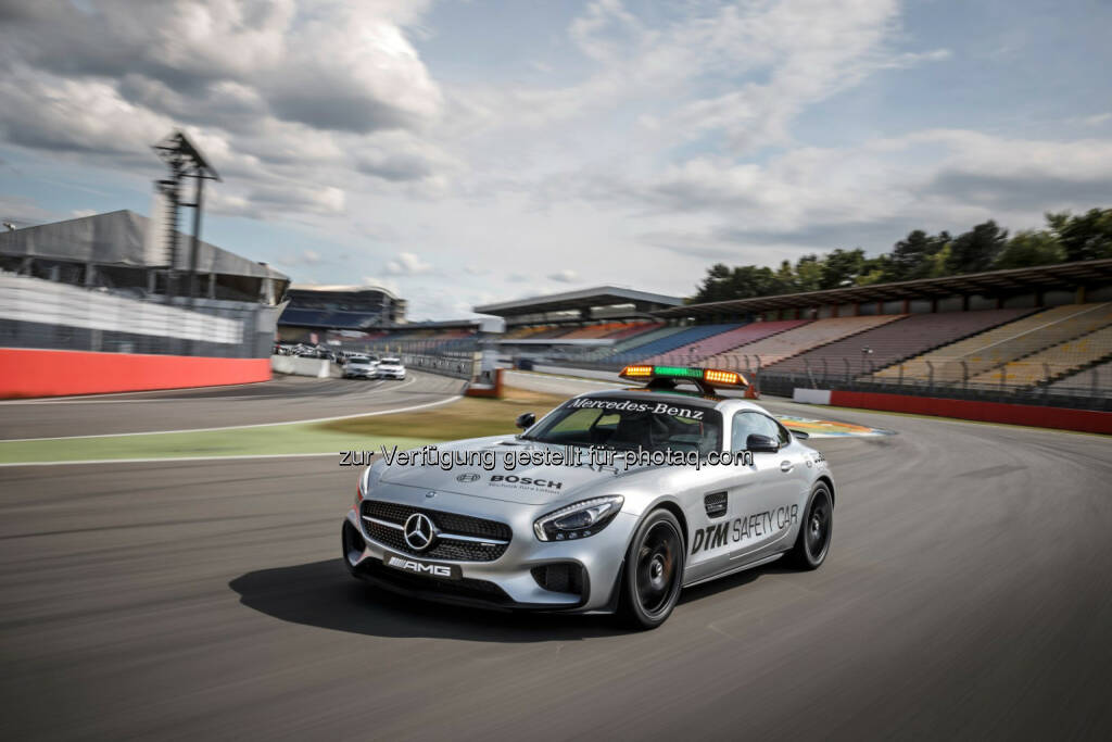 Mercedes-AMG GT S als offizielles Saftey Car der DTM 2015: DTM-Premiere für ein neues Safety Car: Beim zweiten DTM-Lauf am Lausitzring (29. bis 31. Mai 2015) wird erstmals der Mercedes-AMG GT S zum Einsatz kommen.
, © Aussendung (28.05.2015)