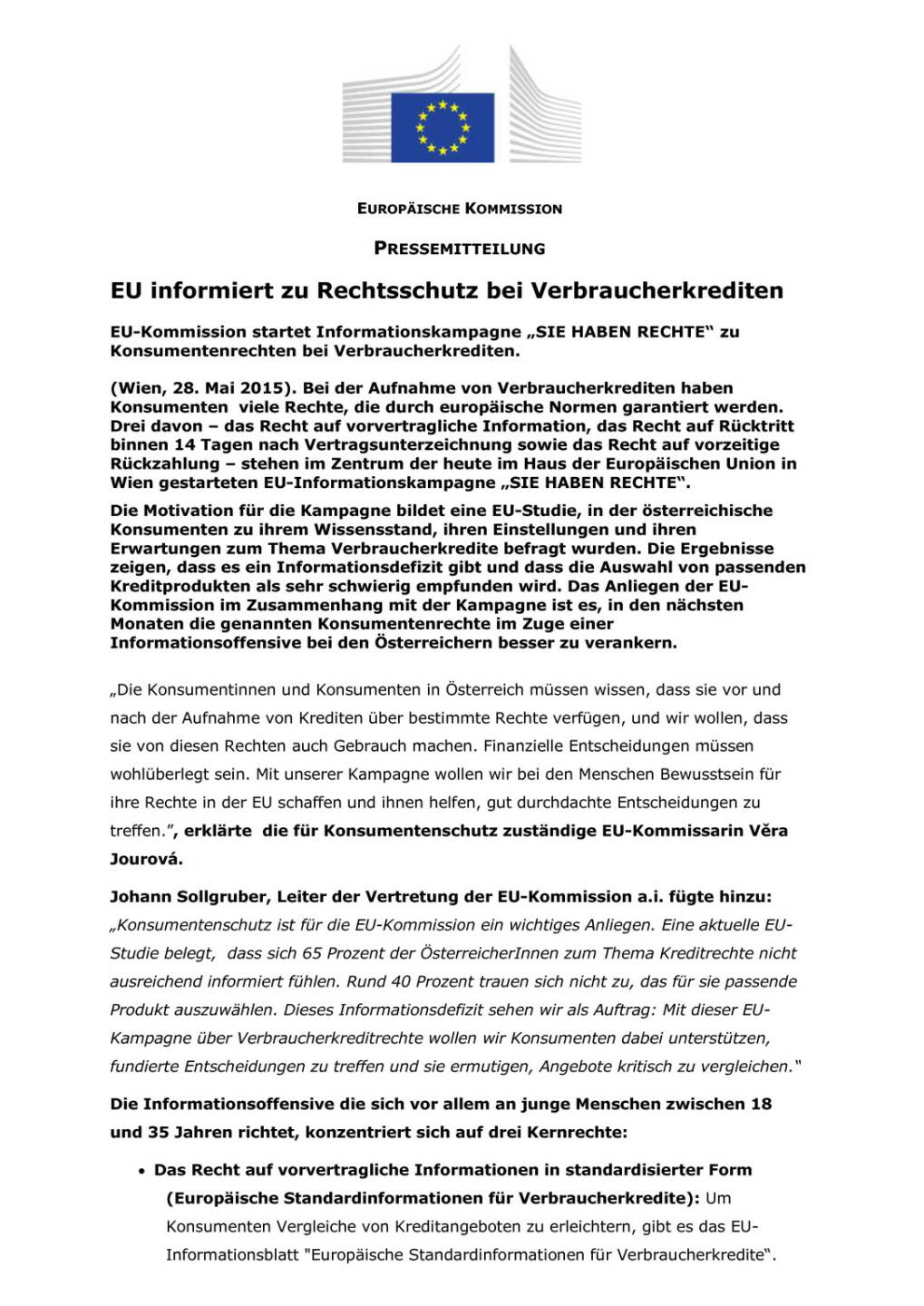 EU informiert zu Rechtsschutz bei Verbraucherkrediten, Seite 1/3, komplettes Dokument unter http://boerse-social.com/static/uploads/file_41_verbraucherkredite.pdf