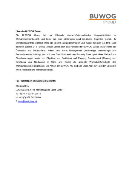 Buwog mit Baubeginn des neuen Wohnprojekts „Southgate“ in Wien-Meidling, Seite 2/2, komplettes Dokument unter http://boerse-social.com/static/uploads/file_62_buwog_southgate.pdf (02.06.2015) 