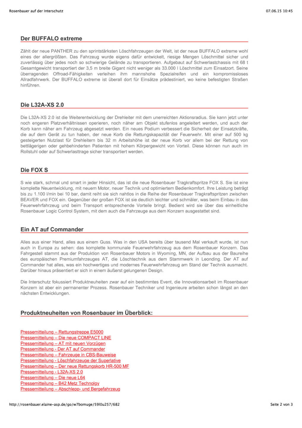 Rosenbauer auf der Interschutz, Seite 2/3, komplettes Dokument unter http://boerse-social.com/static/uploads/file_87_rosenbauer_interschutz.pdf