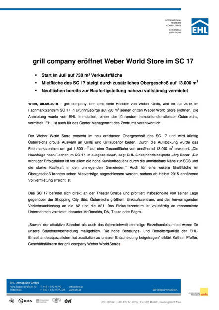 EHL Immobilien: Neuer Großmieter im SC 17, Seite 1/2, komplettes Dokument unter http://boerse-social.com/static/uploads/file_90_ehl_sc_17.pdf (08.06.2015) 