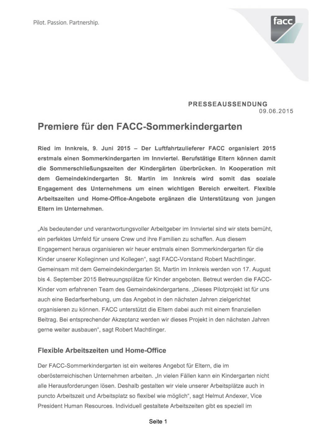Premiere für den FACC-Sommerkindergarten , Seite 1/3, komplettes Dokument unter http://boerse-social.com/static/uploads/file_105_facc_kinder.pdf