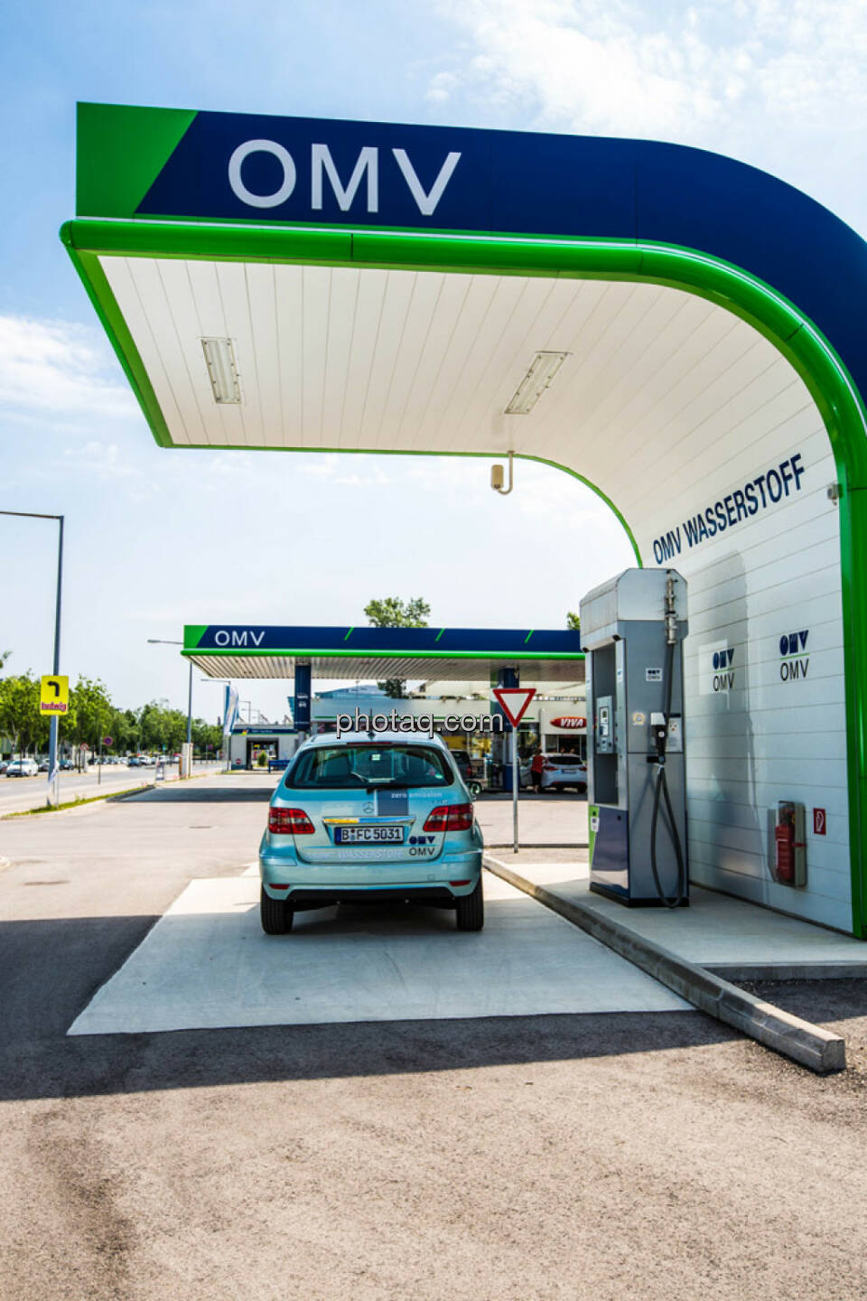 Wasserstoffauto der OMV, Wasserstoff Tankstelle