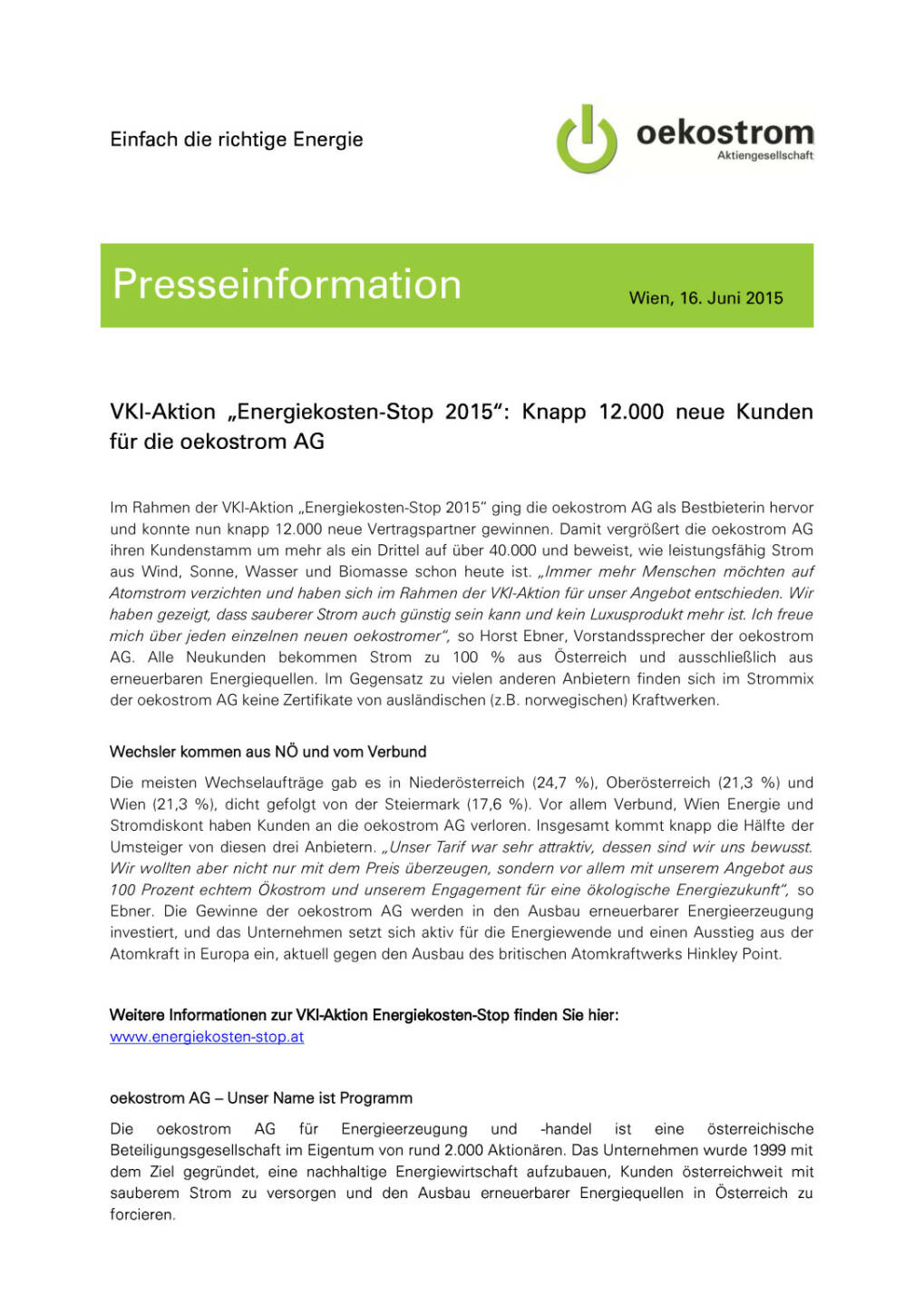 VKI hilft Oekostrom, Seite 1/2, komplettes Dokument unter http://boerse-social.com/static/uploads/file_127_vki_hilft_oekostrom.pdf