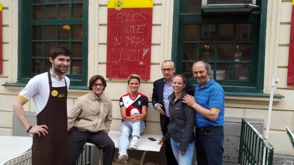 Philipp (vom Ströck), Lukas Jersabek (SPÖ Alsergrund), Elisabeth Niedereder (Tristyle), Peter Sitte (com_unit), Lisa-Marie Köhler (Motiwirtin), Hakim Hadi (Pizzeria Valentino) (17.06.2015) 