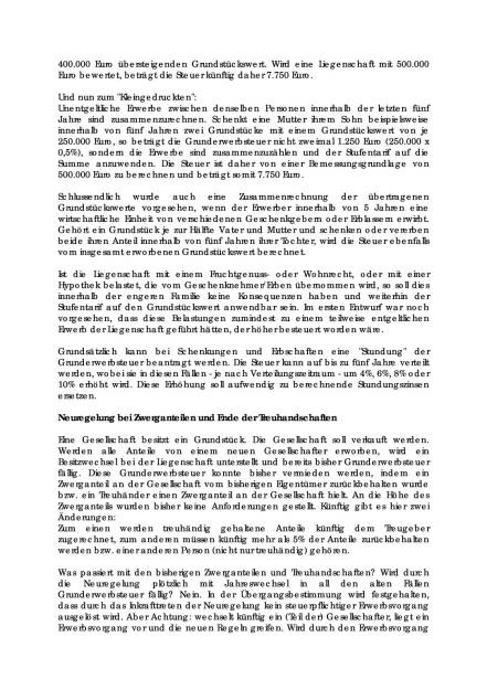 Steuerreform: Was ändert sich bei der Grunderwerbsteuer?, Seite 2/4, komplettes Dokument unter http://boerse-social.com/static/uploads/file_139_sot_steuerreform.pdf (18.06.2015) 