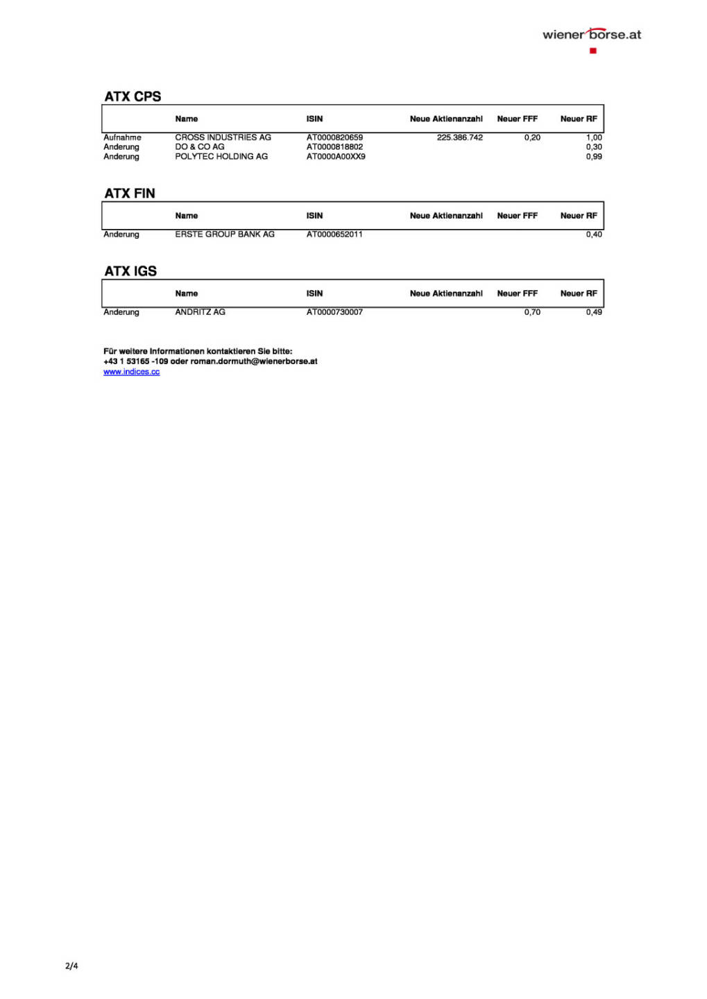 ATX-Komitee u.a. zu Cross, Andritz, voestalpine, Seite 2/4, komplettes Dokument unter http://boerse-social.com/static/uploads/file_143_wiener_borse_atx_komitee.pdf