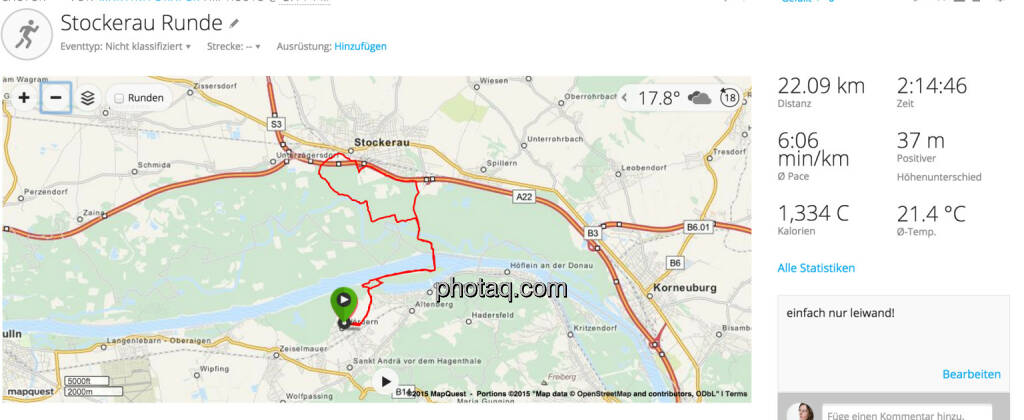 Laufroute, © Martina Draper (21.06.2015)