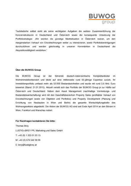 Buwog Group: Herwig Teufelsdorfer neu im Vorstand, Seite 2/2, komplettes Dokument unter http://boerse-social.com/static/uploads/file_153_buwog_group_teufelsdorfer.pdf (22.06.2015) 