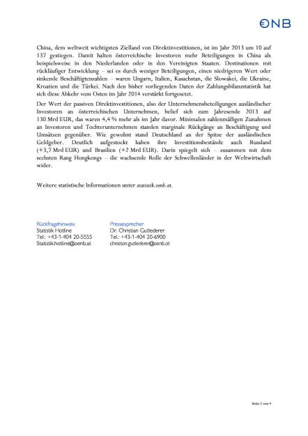 Österreichs Ostexpansion stagnierte erstmals, Seite 2/4, komplettes Dokument unter http://boerse-social.com/static/uploads/file_181_osterreichs_ostexpansion.pdf (29.06.2015) 