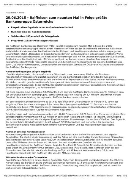 Raiffeisen zum 9. Mal Austro-Nr.1, Seite 1/3, komplettes Dokument unter http://boerse-social.com/static/uploads/file_182_raiffeisen_zum_9_mal_austro-nr1.pdf (29.06.2015) 