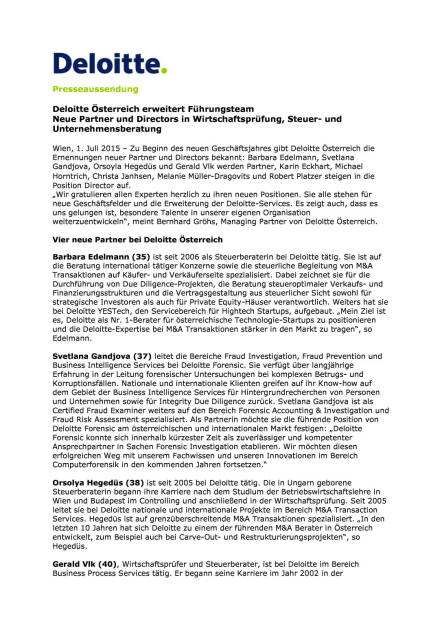 Deloitte Österreich erweitert Führungsteam, Seite 1/3, komplettes Dokument unter http://boerse-social.com/static/uploads/file_192_deloitte_osterreich_erweitert_fuhrungsteam.pdf (01.07.2015) 