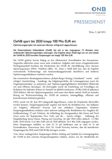 OeNB spart 100 Mio. ein, Seite 1/2, komplettes Dokument unter http://boerse-social.com/static/uploads/file_199_oenb_spart_100_mio_ein.pdf (03.07.2015) 