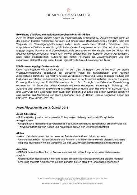 Aktien weiterhin attraktivste Anlageklasse, Seite 3/6, komplettes Dokument unter http://boerse-social.com/static/uploads/file_208_semper.pdf (06.07.2015) 