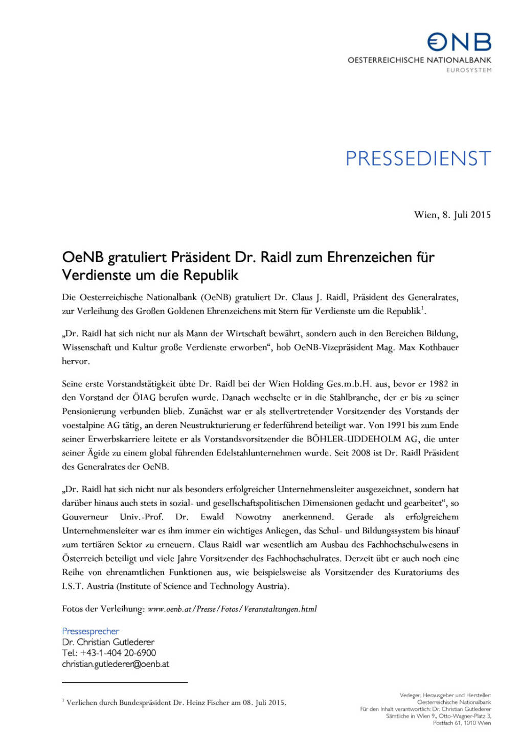 OeNB gratuliert Claus Raidl, Seite 1/1, komplettes Dokument unter http://boerse-social.com/static/uploads/file_212_oenb_raidl.pdf