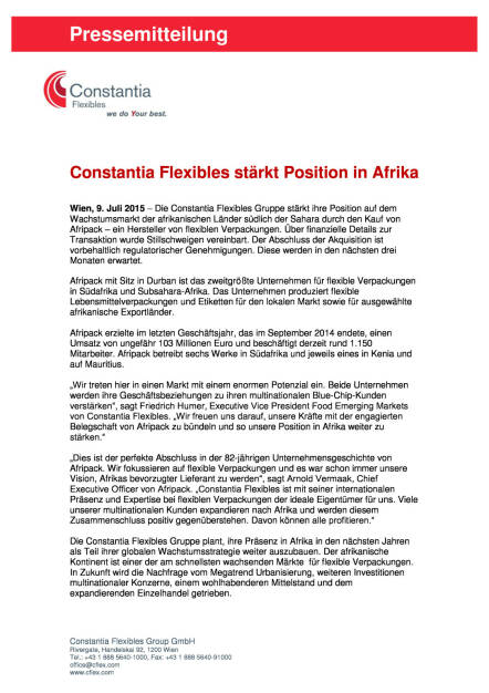 Constantia Flexibles stärkt Position in Afrika, Seite 1/2, komplettes Dokument unter http://boerse-social.com/static/uploads/file_215_constantia_flexibles_starkt_position_in_afrika.pdf (09.07.2015) 