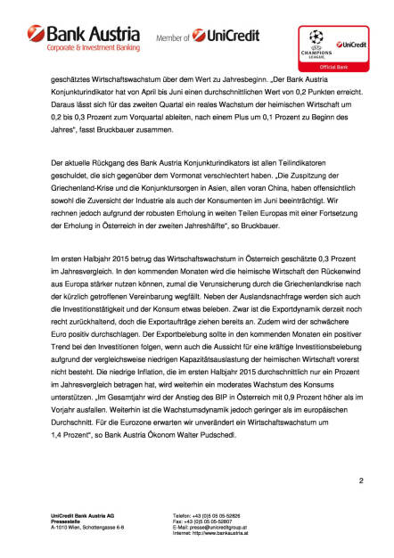 Bank Austria Konjunkturindikator: Schleppende Erholung, Seite 2/4, komplettes Dokument unter http://boerse-social.com/static/uploads/file_229_bank_austria_konjunkturindikator_schleppende_erholung.pdf (15.07.2015) 