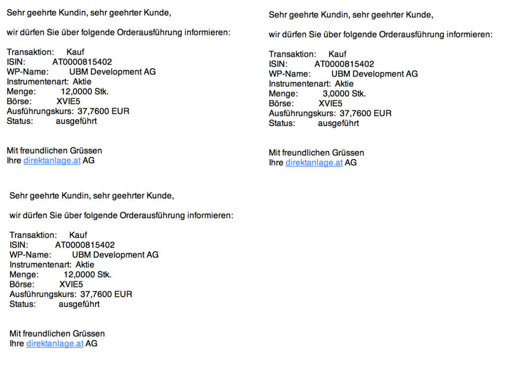 Tag 9: Kauf 27 UBM zu 37,76 mit Teilausführungen. (18.07.2015) 