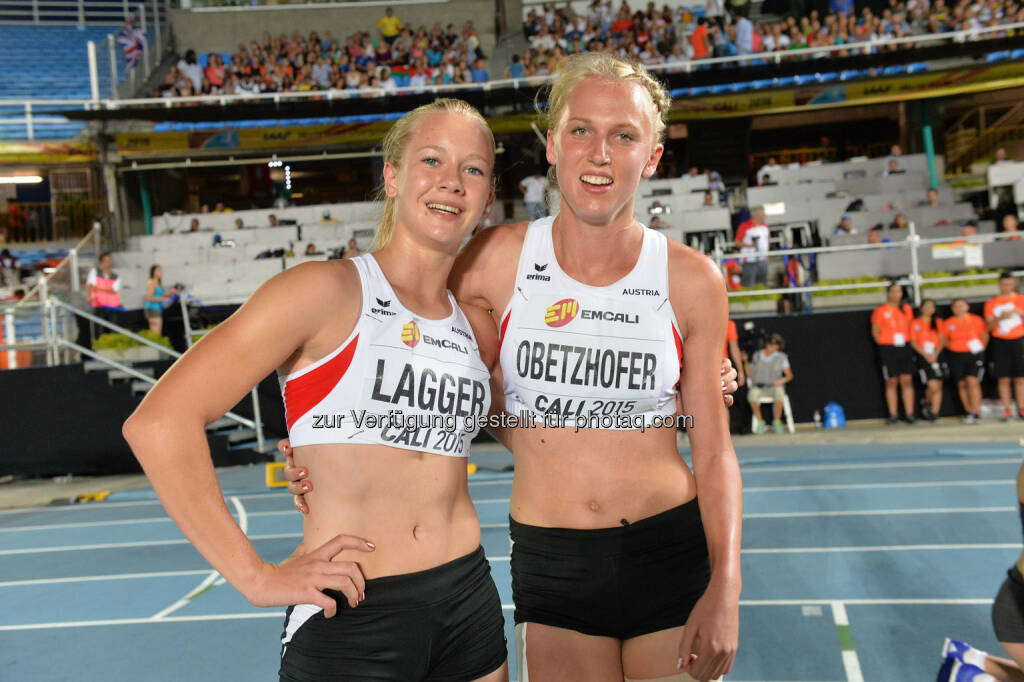 Sarah Lagger, Andrea Obetzhofer, Siebenkampf, U18-WM Cali (Bild: ÖLV/Jiro Mochizuki) (19.07.2015) 