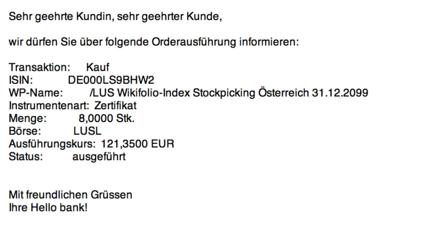 Tag 12/3: Kauf 8 Wikifolio-Index Stockpicking Österreich zu 121,35 http://www.wikifolio.com/de/DRASTIL1