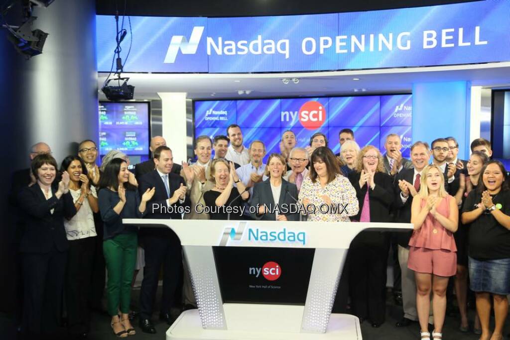 New York Hall of Science rings the Nasdaq Opening Bell!  Source: http://facebook.com/NASDAQ (17.08.2015) 