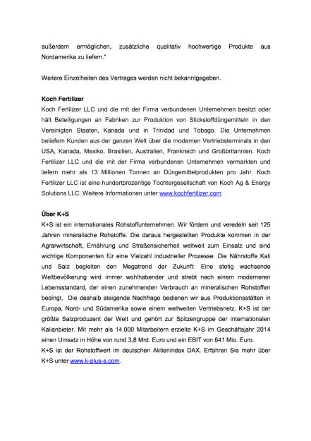 Koch Fertilizer und K+S unterzeichnen Vertrag, Seite 2/3, komplettes Dokument unter http://boerse-social.com/static/uploads/file_294_koch_fertilizer_und_ks_unterzeichnen_vertrag.pdf (18.08.2015) 