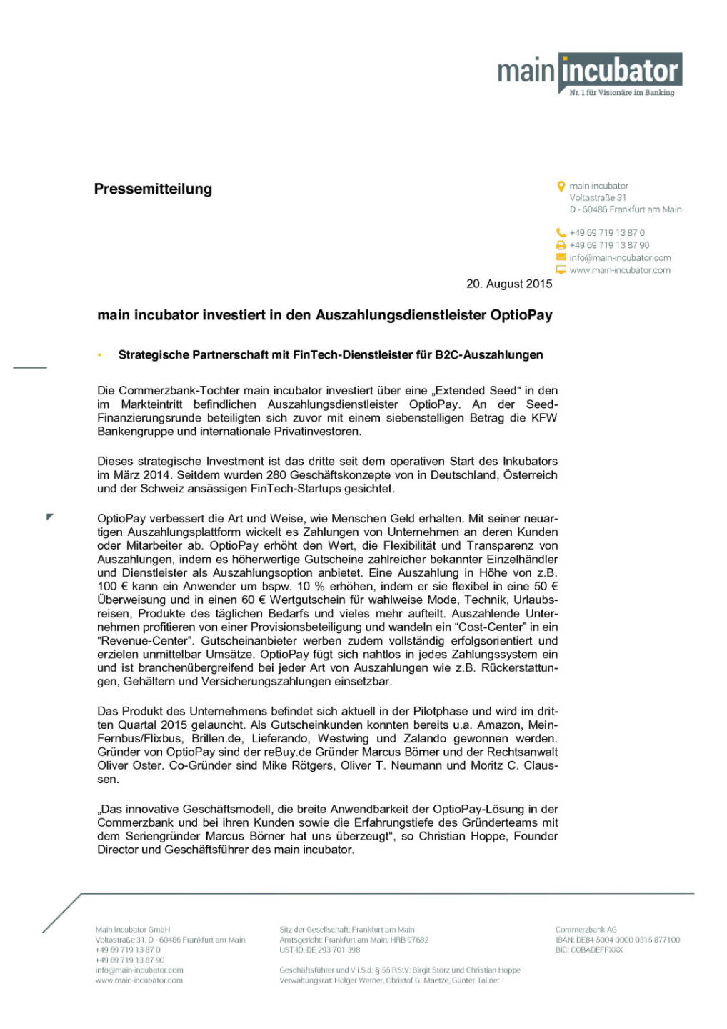 Commerzbank-Tochter investiert in OptioPay, Seite 1/2, komplettes Dokument unter http://boerse-social.com/static/uploads/file_303_commerzbank-tochter_investiert_in_optiopay.pdf