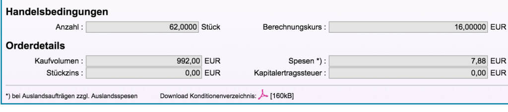 Tag 34b: Kauf 62 Jinko Solar zu 16 Euro (Direkthandel Baader) (21.08.2015) 