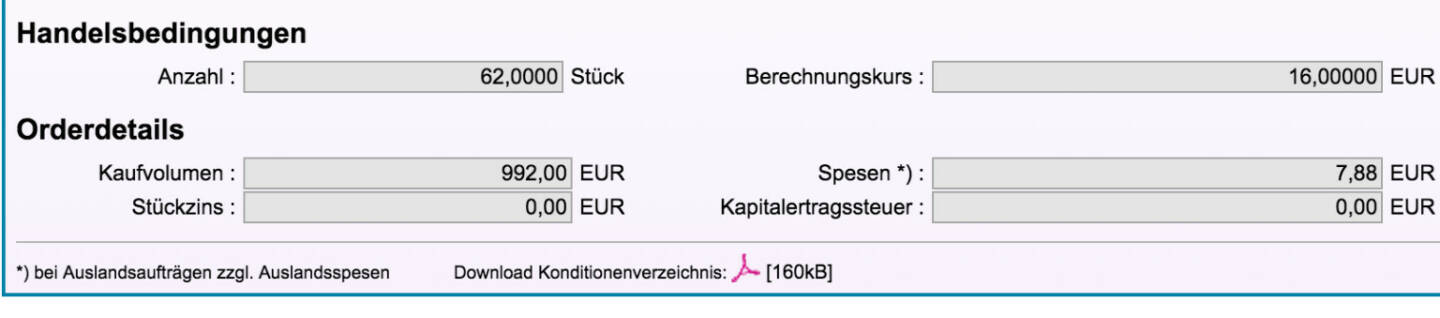 Tag 34b: Kauf 62 Jinko Solar zu 16 Euro (Direkthandel Baader)