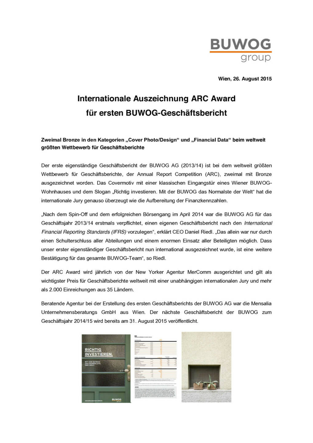 ARC Award für Buwog-Geschäftsbericht, Seite 1/2, komplettes Dokument unter http://boerse-social.com/static/uploads/file_311_arc_award_für_buwog-geschäftsbericht.pdf