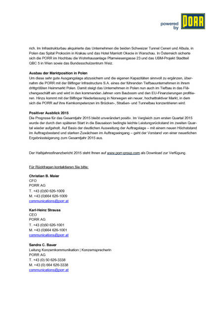 Porr AG H1/2015 , Seite 2/2, komplettes Dokument unter http://boerse-social.com/static/uploads/file_328_porr_ag_h12015.pdf (28.08.2015) 