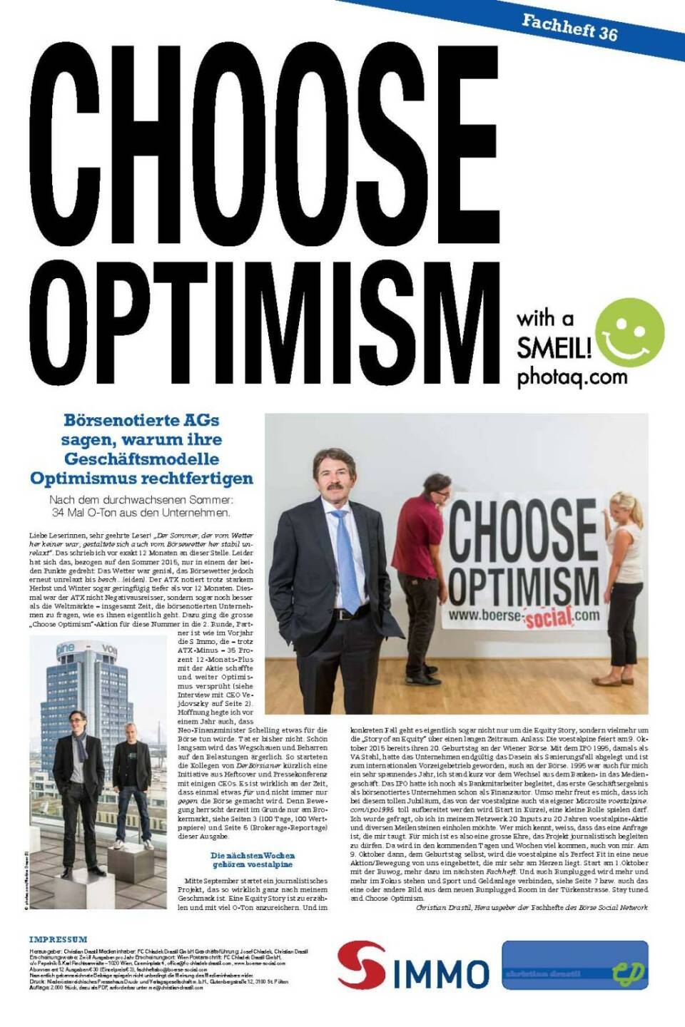 Choose Optimism 2015 - Börsenotierte AGs sagen, warum ihre Geschäftsmodelle Optimismus rechtfertigen