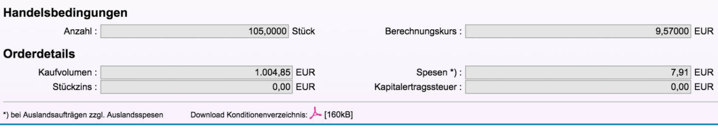 Tag 45: Kauf 105 E.On zu 9,57