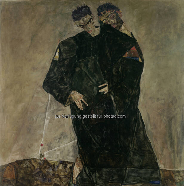 Die Eremiten : Gemälde von Egon Schiele, Öl auf Leinwand. 1912 : Die Gesichter tragen die Züge von Schiele und Gustav Klimt : Die Wiener Bildagentur Imagno vertritt ab sofort das Leopold Museum und wird die digitalen Bilddaten international anbieten : Die Kunstwerke aus dem Leopold Museum bieten eine perfekte Ergänzung zu den bestehenden Archiven von Imagno : Fotocredit: Imagno/Leopold Museum Vienna, © Aussendung (10.09.2015) 