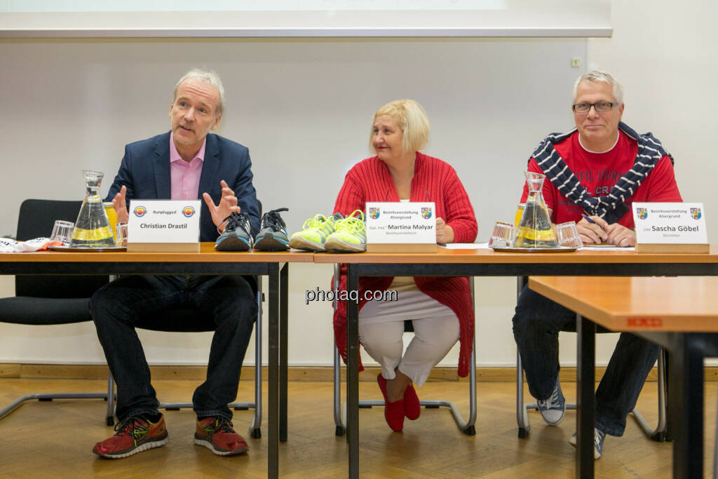 Christian Drastil, Martina Malyar (Bezirksvorsteherin Alsergrund), Sascha Göbel (Bezirksvorstehung Alsergrund), © photaq/Martina Draper (10.09.2015) 