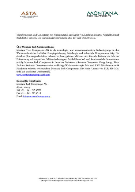 Montana Tech Components-Tochter übernimmt brasilianischen Wickelmaterialhersteller , Seite 2/2, komplettes Dokument unter http://boerse-social.com/static/uploads/file_360_montana_tech_components-tochter_übernimmt_brasilianischen_wickelmaterialhersteller.pdf (11.09.2015) 