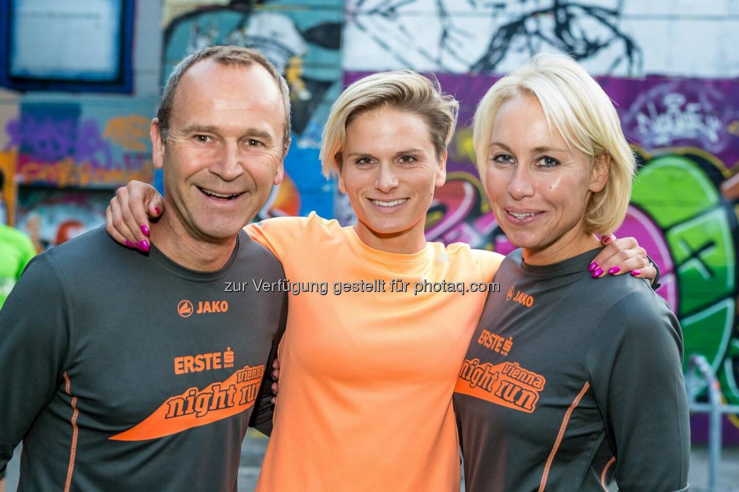 Hannes Menitz, Elisabeth Niedereder, Christine Menitz, Vorbereitungstraining zum erste bank vienna night run mit Elisabeth Niedereder