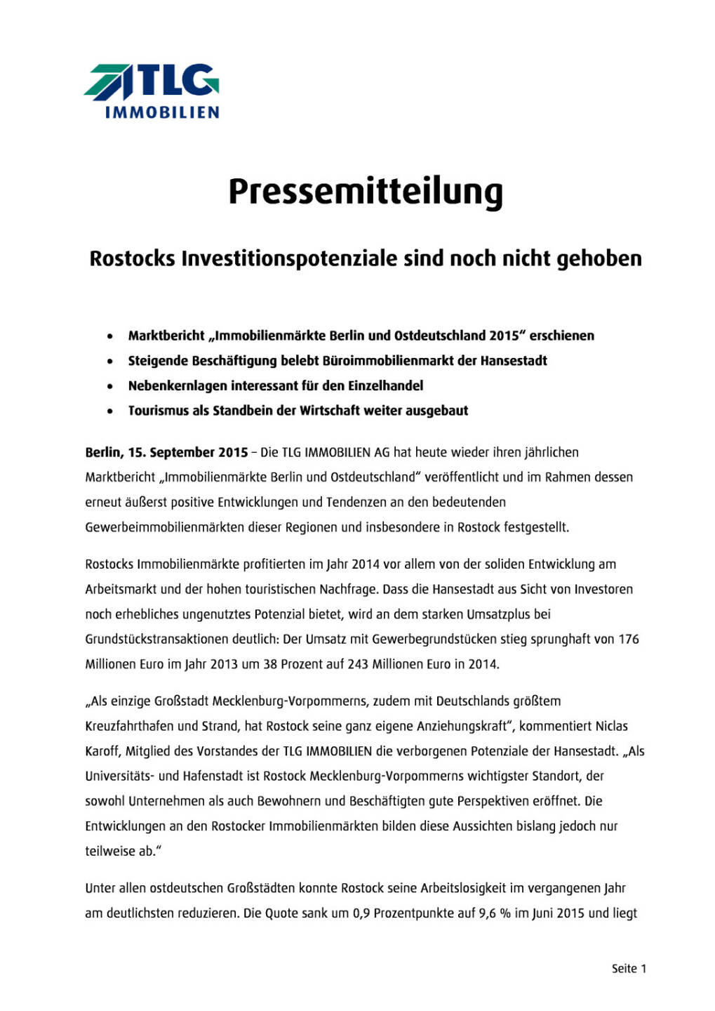 TLG Marktbericht Immobilienmärkte Berlin und Ostdeutschland, Seite 1/3, komplettes Dokument unter http://boerse-social.com/static/uploads/file_364_tlg_marktbericht_immobilienmarkte_berlin_und_ostdeutschland.pdf